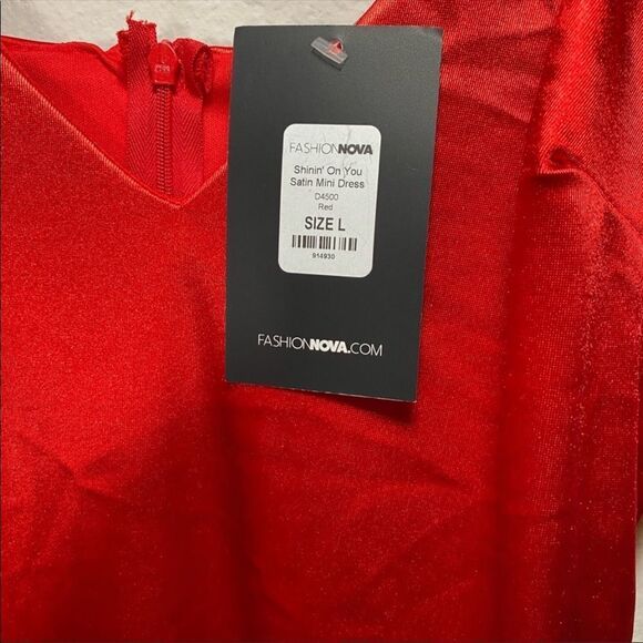 ✨Shinnin On You Mini Satin Red Dress✨ - Picture 7 of 9